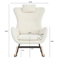 thumbnail image 5 of Teddy Fabric Rocking Chair with Rubber Wood Legs, 5 of 6