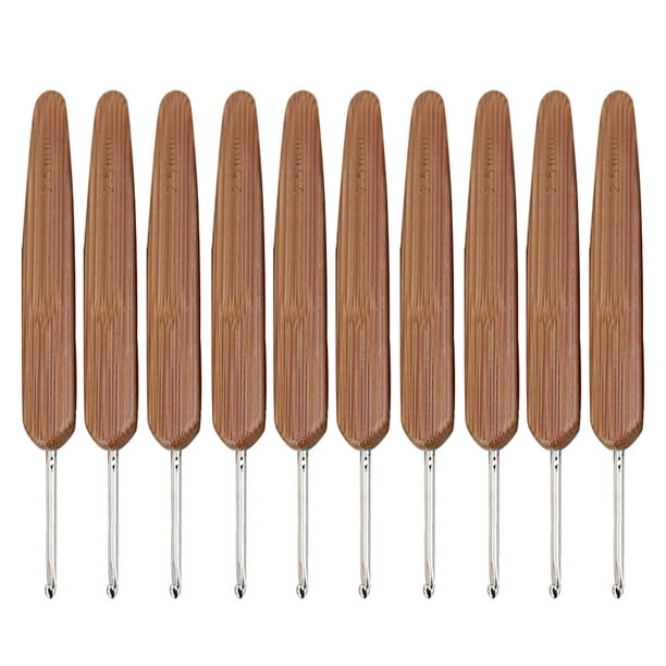 Bewildely 10 Uds ganchos de ganchillo mango de bambú alúmina ganchos de ganchillo juego de agujas de tejer 2,5-6mm ganchillo para tejer herramienta de Decoración del hogar 1 cabeza 2.5mm Bewildely HA006418-09