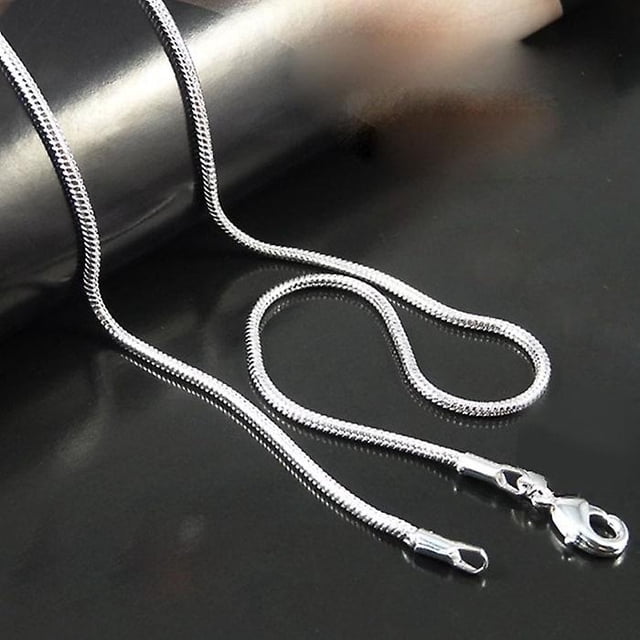 Collar HUOGUO, cadena con forma de serpiente chapada en plata, 20 cm de largo