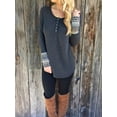 thumbnail image 1 of Femmes Col Rond Boutonné vers le Bas Manches Longues Pull en Tricot en Vrac Pull Tops, 1 of 5