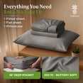 thumbnail image 6 of Aloha Soft by Cariloha Bamboo Viscose Sheets – 3-Piece Twin Sheet Set – 16 in Deep Pockets – Buttery Soft Cooling Sheets – Shade Gray, 6 of 8
