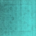 thumbnail image 1 of Ahgly Company Indoor Square Oriental Turquoise Blue Industrial Area Rugs, 4' Square, 1 of 4