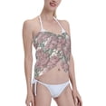 thumbnail image 4 of KLL Rose Flowers Print Women's Sarong Coverups Short Bathing Suit Wrap Skirt Beach Wrap Swimsuit Cover Ups, 4 of 6