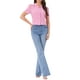 thumbnail image 2 of INSPIRAR CHIC Blusa de cuadros vintage con mangas abullonadas para mujeres, L Rosa Blanco, 2 of 6