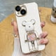 thumbnail image 1 of Funda de teléfono de silicona suave con soporte plegable de muñeca 3D chapada de lujo para iphone 14, 13, 12 Pro Max, 11 MiNi, X, XR, XS, 7, 8 plus, SE 3, Linda funda Fivean unisex, 1 of 2
