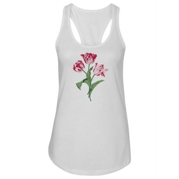 Three Pink Tulips Tank Women -Image by Shutterstock, Female x-Small