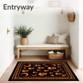 thumbnail image 3 of ODIKA 8'x10' Machine Washable Non-Slip Area Rug, Sinister Skull with Creepy Moons Gothic Accent High Traffic Rug with Pad, Orange, 514400, 3 of 8