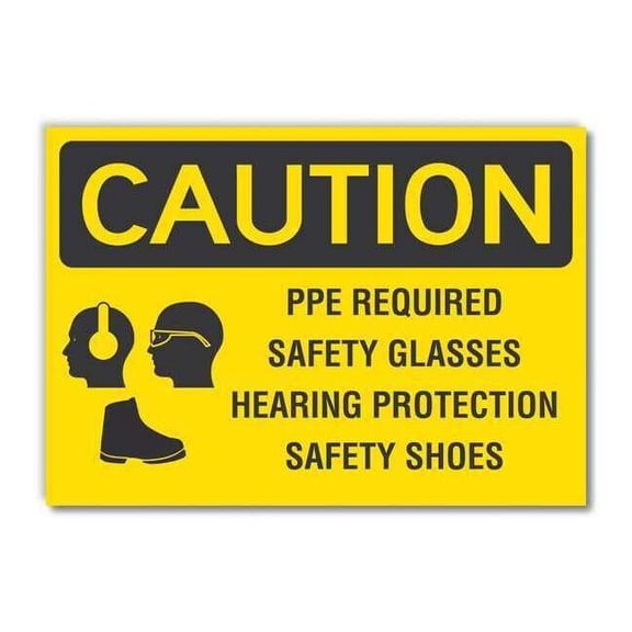 Caution Sign,14"W,10" H,0.004" Thickness, LCU3-0186-ED_14x10 LCU3-0186-ED_14x10