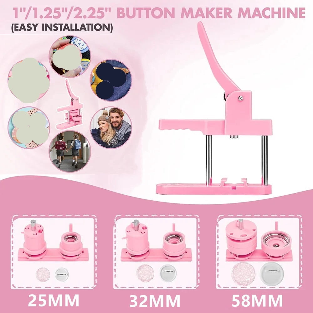 Blue Badge Button Maker Machine, 58MM Pin Badge Making Machine, DIY Pin Badge Punch Press ,Beginner-Friendly
