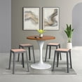 thumbnail image 3 of LeisureMod Tresse Series Stackable Poly Stool With Wicker Top 12 in Grey, 3 of 6