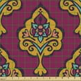 thumbnail image 2 of Ambesonne Autumn Damask Fabric by the Yard Upholstery, Ethnic Oriental Motif, 1 Yard, Dark Magenta and Multicolor, 2 of 5