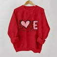thumbnail image 4 of Women's Valentine's Sweatshirt Heart Letter Print Long Sleeve Crewneck Pullover Top Red-1 L, 4 of 7