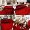 thumbnail image 5 of Red Large Area Rug 8x10 FT, Non Slip Living Room Throw Carpet, Retro Oil Painting Modern Abstract Art Aesthetics Washable Soft Indoor Outdoor Carpet Non-Shedding Rug for Bedroom Dining Room, 5 of 9
