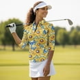 thumbnail image 5 of HUIACONG Sunflower Blue Butterfly Women Quarter Zip Collar Pullover, Anti Wrinkle Athletic Golf Shirts for Tennis, Hiking, Running, Casual Sports, 5 of 10
