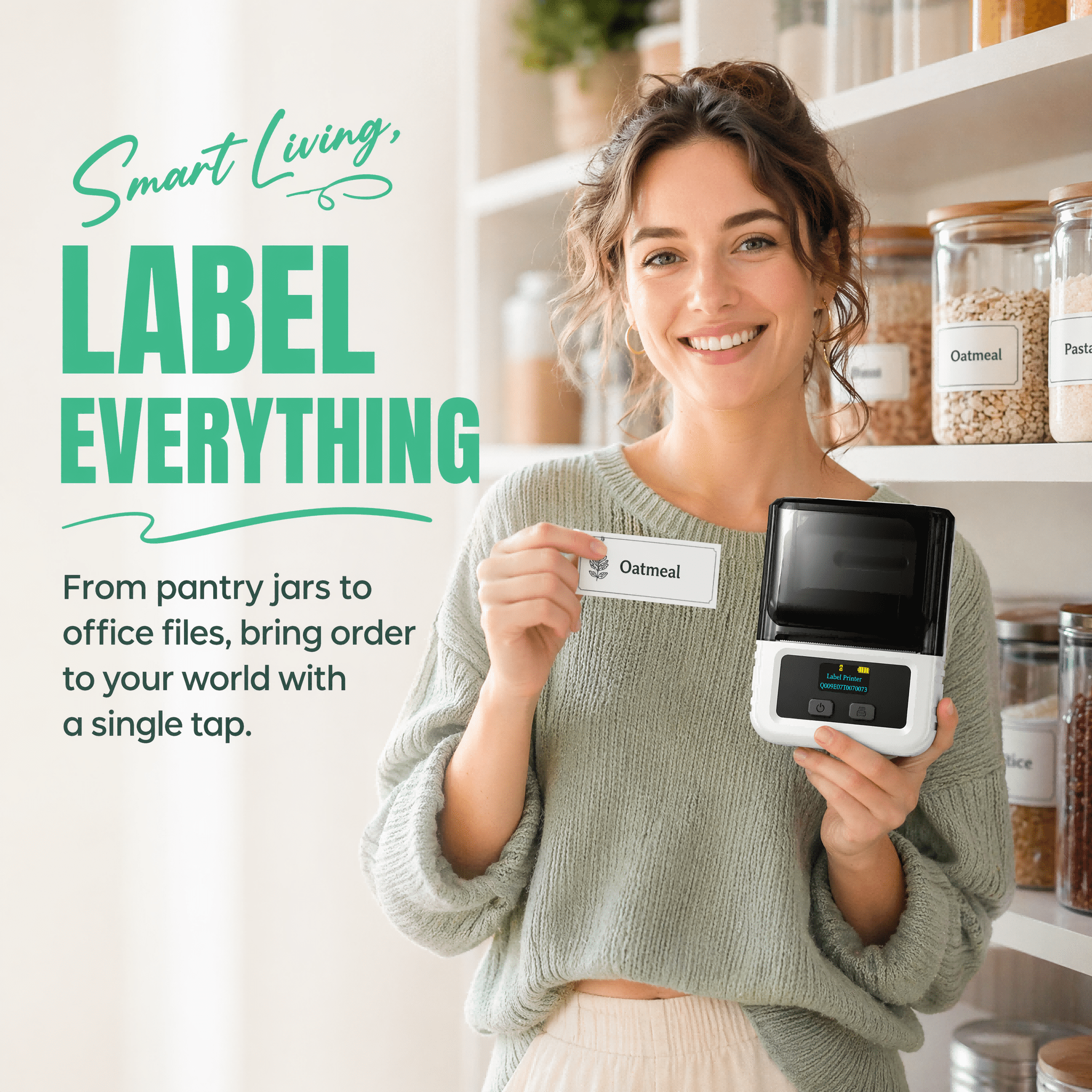 Phomemo M102 Thermal Label Maker with 100 Labels - Portable Bluetooth Address Label Printer for Small Business, Barcode & Retail, Compatible with Phones & PC (White)