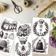 thumbnail image 4 of 3 Sheets 3 styles PVC Waterproof Decorative Stickers Self Adhesive Floral Decals for Furniture Decoration Bees 300x150mm 1 sheet/style PVC, 4 of 9
