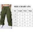 thumbnail image 5 of Pantalones cargo ZAFUL con bolsillo plano en paracaídas para hombre, color verde oscuro, XL, 5 of 5