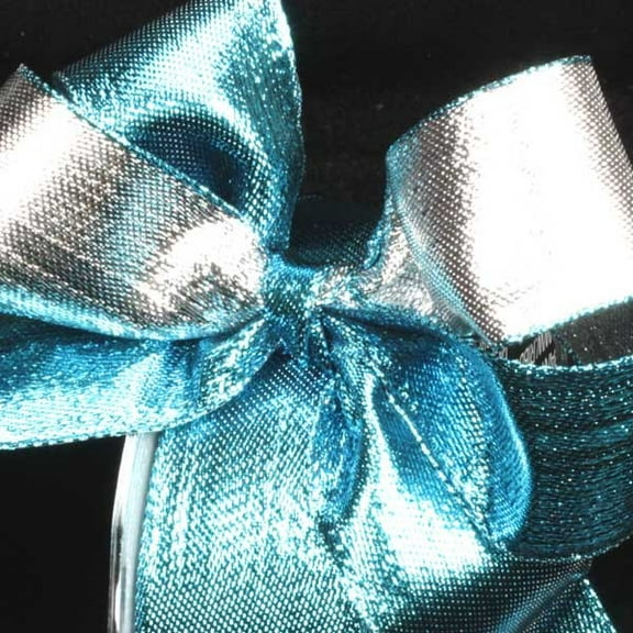 The Ribbon People Shimmering Blue and Silver Woven Wired Craft Ribbon 1.5" x 54 Yards