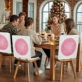 thumbnail image 5 of Christmas Snowflakes Chair Covers Set of 6 Pink Abstract Textures Chair Back Covers Stretch Removable Washable Slipcovers Protector for Dining Room Kitchen Party Decor, 5 of 5