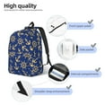 thumbnail image 3 of Saiise Sac à Dos pour Ordinateur Portable avec Ancres et Imprimé Nautique - Bretelles Réglables, Résistant à l'Eau, Grande Capacité, Design Élégant, Unisexe pour École, Bureau, Voyage-Petit, 3 of 5