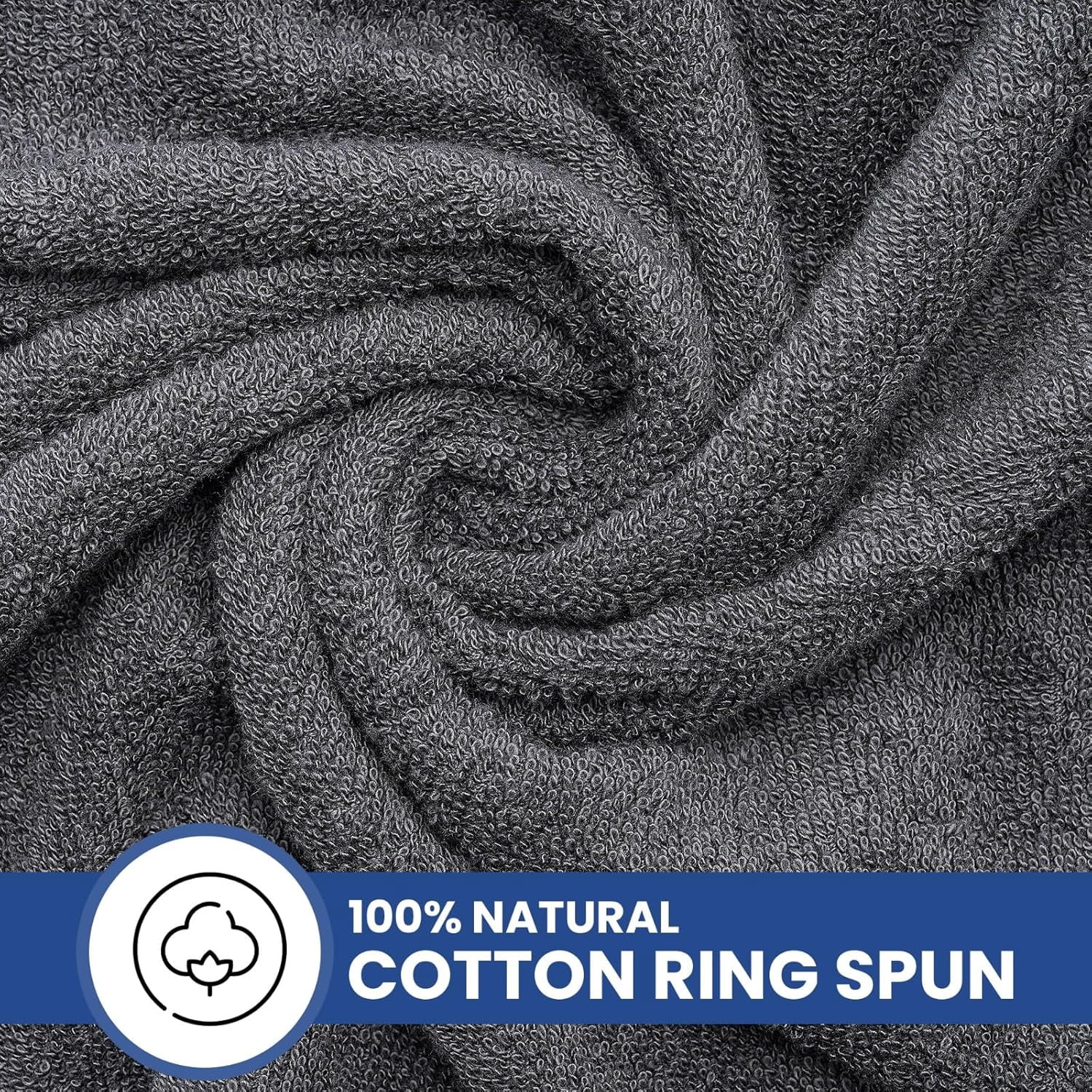 Linteum Textile Supply 6 Piece Towel Set, 16x28 Inch, 100% Soft Cotton Zero Twist 16 Single Yarn Ring Spun Luxury Hand and Face Towels Spa Quality, Stone Grey