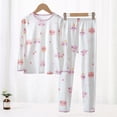 thumbnail image 2 of TOWED22 Infant Toddler Baby Girl Boy Fall Winter Outfits 2pcs Long Sleeve Crewneck Sweatshirt and Elastic Joggers Pants Set Cute Print Clothes Clothing(White,3-4 Y), 2 of 8