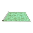 thumbnail image 2 of Ahgly Company Machine Washable Indoor Square Oriental Turquoise Blue Traditional Area Rugs, 7' Square, 2 of 4