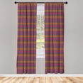 thumbnail image 3 of Ambesonne Ethnic Curtains, Mexican Geometric Shapes Art, Pair of 28"x63", Hot Pink and Dark Orange, 3 of 5