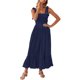 thumbnail image 5 of SAYOO - Vestido midi de verano para mujer, informal, con tirantes finos, sin mangas, de talle alto, fluido, línea A, largo SAYOO Estilo de ocio, 5 of 7