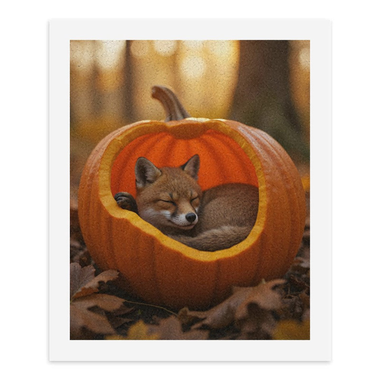 Paint by Numbers Kit for Adults, Cozy Fox In Autumn Pumpkin Paint by Numbers, Easy Paint by Numbers Kit for Adults Beginner, DIY Adult Paint by Number Kits on Canvas, Home Decor