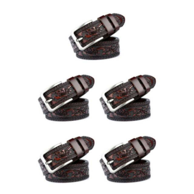 kurtrusly PU Belt For Men Smooth And Wear Without Hurting Hands Flexible Coffee 125cm 5Set