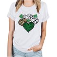 thumbnail image 1 of Camisetas de Manga Corta para las Mujeres de Moda Imprimir Cuello Redondo Camiseta, Mezcla de Poliéster Ligero para Primavera Verano Otoño, 1 of 8