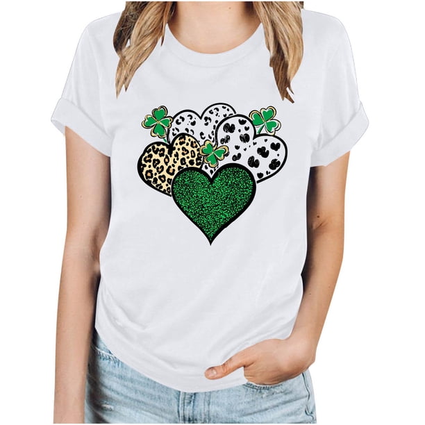 Camisetas de Manga Corta para las Mujeres de Moda Imprimir Cuello Redondo Camiseta, Mezcla de Poliéster Ligero para Primavera Verano Otoño