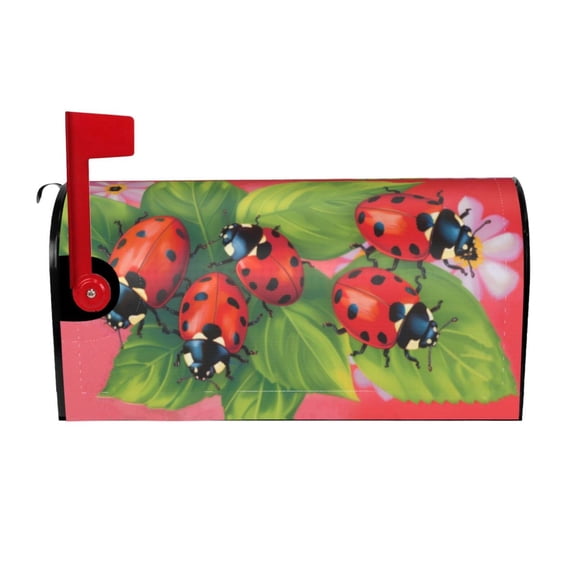 PHELIKA Ladybugs On Leaves Spring 03 Magnetic Mailbox Covers Standard Size 21"H x 18"W