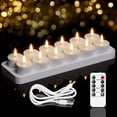 thumbnail image 2 of Velas de Té Recargables, 24 Velas Recargables con Base de Carga Remota, Velas LED Sin Llama, 2 of 5