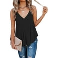 thumbnail image 4 of Women's Flowy V Neck Cami Shirts Summer Casual Tank Tops Loose Sleeveless T Shirts, 4 of 6