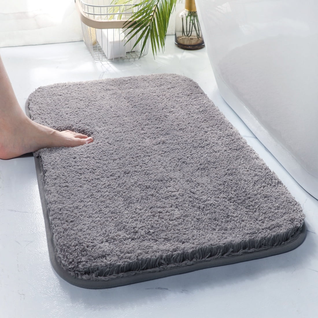 Microfiber Bathroom Rug, Extra Soft and Super Water Absorbing Bath Rugs