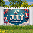 thumbnail image 5 of Red White Blue Banner Fourth of July Decoration Patriotic Theme Independence Day Banner for Party Celebration Outdoor Indoor Event, 5 of 8