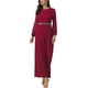 thumbnail image 2 of Pantalones de pierna ancha para mujer INSPIRE CHIC, mono largo con mangas transparentes, jumpsuit de cóctel 2XL color rojo vino, 2 of 6