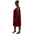 thumbnail image 3 of Venice Women's Silky Looking Nightgown w Sequins & Ribbon Roses 40 Large Red, 3 of 4