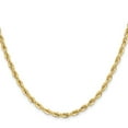 thumbnail image 3 of Diamond2Deal 14K Yellow Gold 3.5 mm Semi-Solid Rope Chain Necklace for Mens 28", 3 of 6