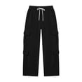 thumbnail image 4 of CONZONE Womens Cargo Pants Straight Leg Baggy Pants for Women Drawstring Fall Winter Trousers with Pockets, 4 of 4