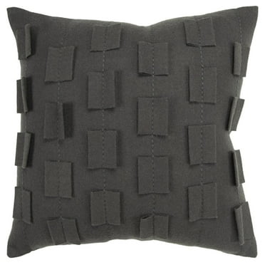 Donny Osmond Stripe 20" x 20" Poly Filled Pillow with Wool Felt Cover-Charcoal