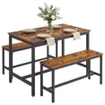 thumbnail image 4 of VASAGLE Juego de Mesa de Comedor y 2 Sillas, Juego de 3 Piezas, Mesa de 70 x 110 x 75 cm, 2 Taburetes de 30 x 97 x 50 cm Cada Uno, Industrial, Marco de Acero, Marrón Rústico y Negro KDT070B01, 4 of 8