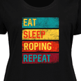 thumbnail image 4 of Inktastic Calf Roping Rodeo Eat Sleep Roping Repeat Women's Plus Size T-Shirt, 4 of 5