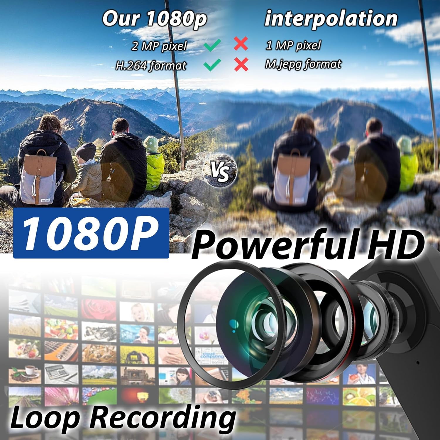 1080P Mini Body Camera with Audio Clip-on Video Recorder Wide Angle Video Camera Built-in Battery Night Vision Motion Detection for Hiking Riding Running Travel