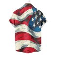 thumbnail image 6 of Shirts for Men under $5 Short Sleeve Lapel Independence Day Print Casual Vintage Bowling Shirt Cuba Beach Summer Button Up Shirt Red L, 6 of 6