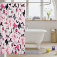 thumbnail image 3 of Manfei Ghost With Bow Shower Curtain 72Wx78L,Black Halloween Bat Bath Curtain, 3 of 5