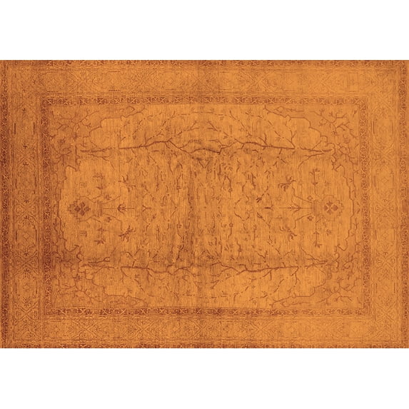 Ahgly Company Indoor Rectangle Oriental Orange Industrial Area Rugs, 8' x 12'
