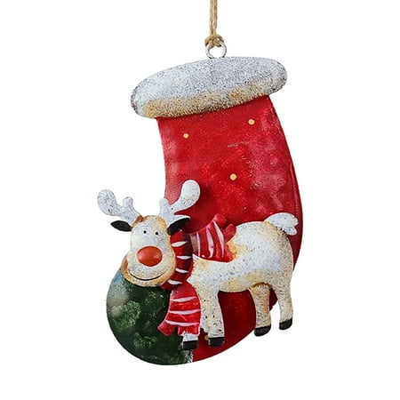 

WANYNG Decorative hanging Iron Christmas Pendant Christmas Tree Snowman Elder Elk Dewnance Christmas Decoration Hangs D